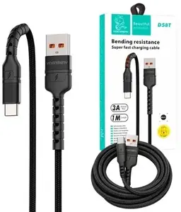 USB Type-C Cable No name D058T — reinforced 1 m, 3 A, braided