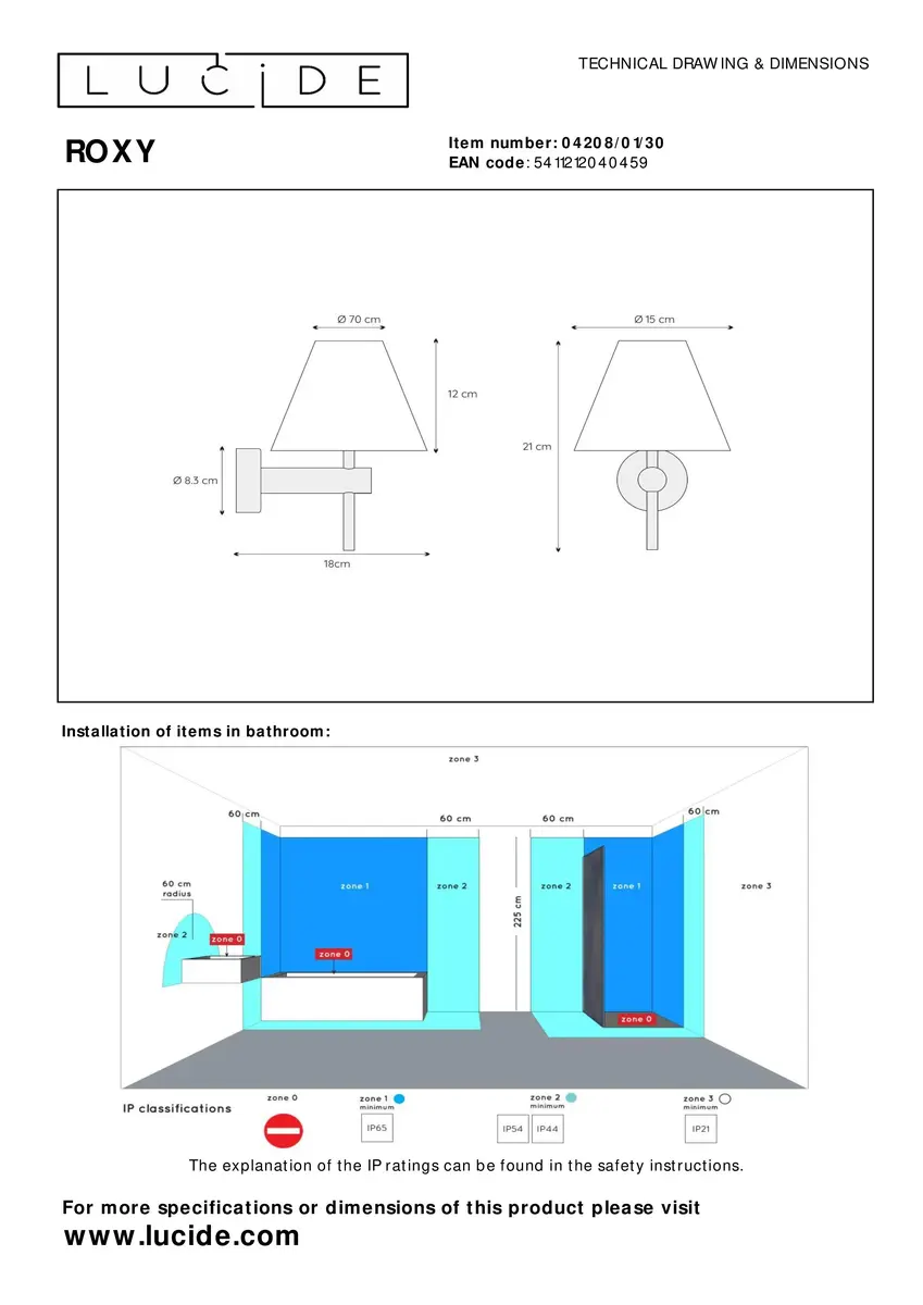 Pendant lamp Lucide 04208/01/30 Photo 6