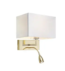 Sienas/žas lamp Markslojd SAVOY E27, virsmas montāža, taisnstūra, 2× E27, misiņš/balts, IP20, II klase