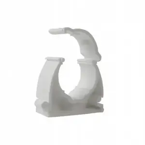 Pipe clamp TTPLAST UZ 25 (model 10221) — closed white mounting bracket for 25 mm pipes
