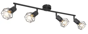 Pendant light GLOBO 54802S-4, metal suspension, E14 LED fitting, 40W, black, 80×600×195 mm