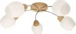 Ceiling lamp No name Santa 8551574, 5x60W E27, wooden and chrome finish