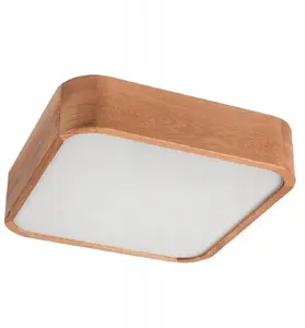 Griestu lampa LAMKUR Oak Square 48871, 2x15W, E27 pamatne, ozola apdare