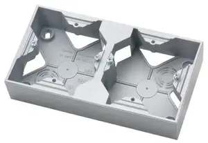 Outlet box Ospel PNP-2Y/18, mounting box 155×84×34 mm, Silver