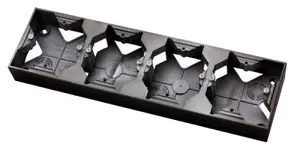 Outlet box Ospel PNP-4U/33, compact flush-mount enclosure, 295×82×36 mm, black