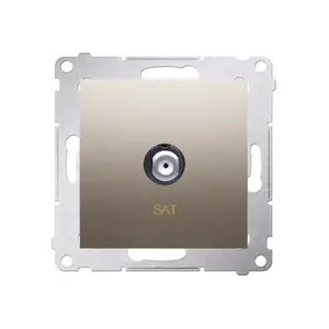 Розетка Kontakt-Simon DASF1.01/44, золотая, пластиковый корпус, IP20, 75×75×36 мм