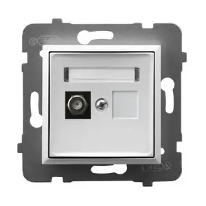 Socket outlet Ospel GPA-1UF/m/00, single, white, IP20, 71×71×39 mm