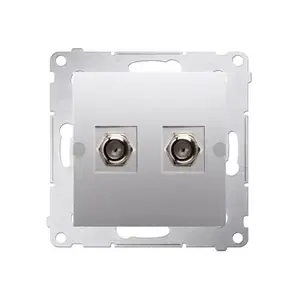 Розетка Kontakt-Simon DASF2.01/43 серебристая — пластиковый корпус, IP20, 75×75×36 мм