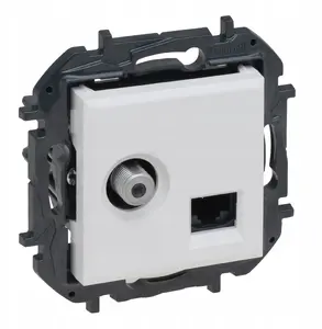Розетка Legrand Niloe Step TV F-типа 1,5 дБ + RJ45 Cat6 UTP белая - модель 863177B