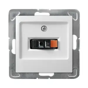 Socket outlet Ospel GG-1Y/m/00, single-gang, white, IP20, 71×71×41 mm