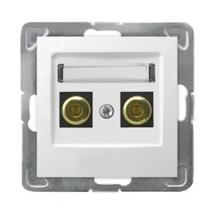 Socket outlet Ospel GGN-1Y/m/00 — white, IP20, 71×71×47 mm