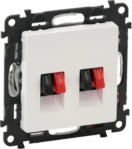 Speaker wall plate socket Legrand model 753178, white