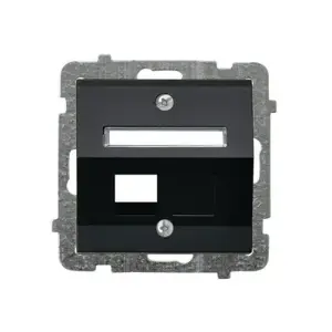 Розетка Ospel GPK-1RS/p/33, чёрная, IP20, 71×71×44 мм