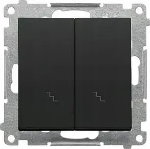 Switch Kontakt-Simon TW6/2.01/149 double module stair switch 10 AX 250V~ black matte