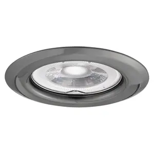 Ceiling lighting Kanlux 37155, GX5.3 fitting, 10 W, 220–240 V, graphite steel housing, Ø 8.2 cm, IP20