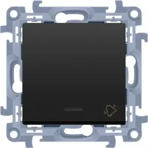 Кнопка звонка Kontakt-Simon CD1L.01/49 с LED-подсветкой, 10AX 250V~, винтовые клеммы, матовый чёрный