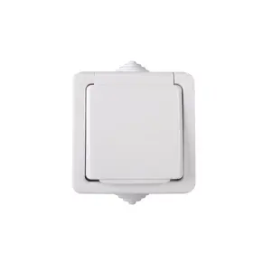 Socket outlet Kanlux 33496, IP54 weatherproof, ABS housing, 250V 16A, depth 72mm