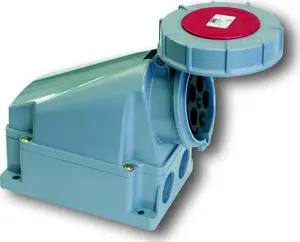 PCE Power Twist fixed socket 63A 400V 3P+N+Z (model 135-6) without cable gland
