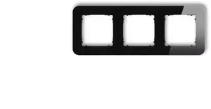 Wall frame triple rounded glass-effect for switches Karlik 12-12-IRSZ-3 (frame black, base black)