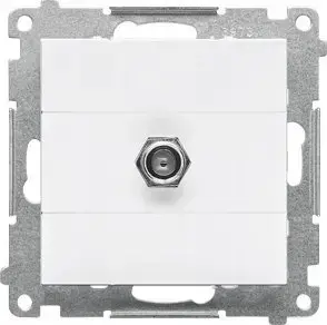 Antenas kontaktligzda tipa F vienkāršs modulis Kontakt‑Simon 55 TASF1.01/111 balts matēts