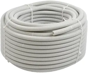 Flexible corrugated electrical conduit AKS 444033 RKGL16 50 m gray with pilot, rated 320 N