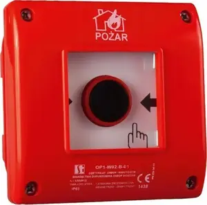 Spamel OP1-W02-A-230 wall push button module — 1 NO + 1 NC contact, LED indicator, 230 VAC