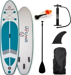 SUP dēlis SPARTAN 300 x 76 x 15 cm, uzpūšams stāvošais airēšanas dēlis, līdz 130 kg