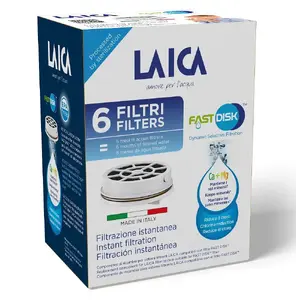 Water filter cartridge LAICA Fast Disk for Flow n'go — pack of 6, BPA-free, made in Italy