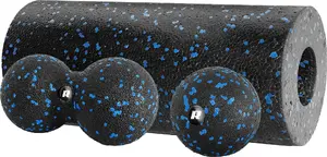 Massage set Rebel Active RBA-3054-S3 — roller, massage ball, duoball, 3-piece, EPP, black-blue