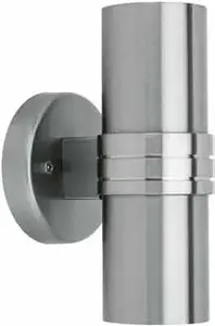 Outdoor wall light Brilliant Hanni GU10 LED 6 W, stainless steel, glass housing, 200 mm height, 2-bulb