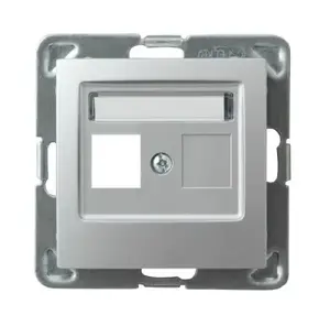 Kontaktligzda Ospel GPK-1Y/p/18, vienvietīga, sudraba, IP20, 71×71×33,5 mm