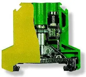 Protective rail connector Simet ZSO 1-10.0 for 10 mm² conductors, green-yellow