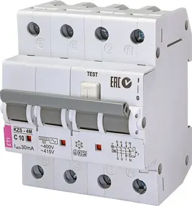 Устройство дифференциально-токовой защиты (УДТ) Eti-Polam KZS-4M 4P 32A C 30мА тип AC