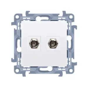 Розетка Kontakt-Simon CASF2.01/11, белая, корпус пластик, IP20, 77×77×43 мм