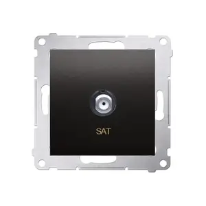 Розетка Kontakt-Simon DASF1.01/48 — антрацит, пластиковый корпус, IP20, 75×75×36 мм