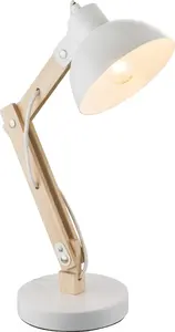Table lamp GLOBO model 21502, white finish, compact desk lighting