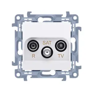 Розетка Kontakt-Simon CASP.01/11 белая, корпус пластик, IP20, 77×77×41 мм