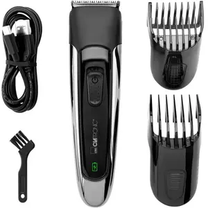 Hair trimmer CLATRONIC HSM/R 3827 — Black/Chrome, 16 mm, Li‑Ion, 1 mm–30 mm cut length, 100 min runtime
