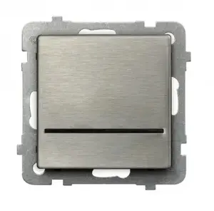 Ospel ŁP-1RMS/m/37 stainless steel smart switch — 250 V, 16 A, IP20, 71×71×42 mm