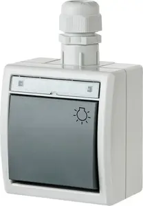 ELEKTROPLAST waterproof wall light switch Aquant 1204-65 gray, single-pole, sealed design