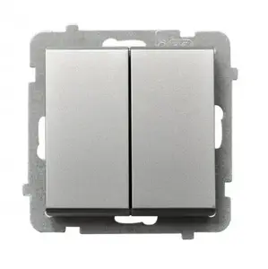 Wall-mounted Ospel smart switch ŁP-10R/m/38, silver, IP20, 16 A, 250 V, 71×71×42 mm