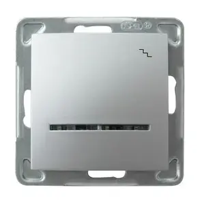 Настенный выключатель Ospel ŁP-3YS/m/18 — 16 A, 250 V, IP20, серебристый, 71×71×40 мм