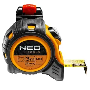 Measuring tape NEO tools 67-203, retractable 16 mm x 3 m, auto-lock, steel blade
