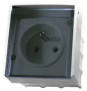 Розетка Ospel GNH-1LZ/00/d — 1‑местная IP44 16 A, белая