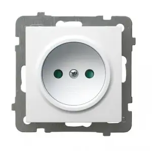 Розетка Ospel GP-1GP/m/00, 16 A, IP20, белая, 71×71×39 мм