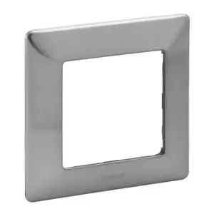 Wall plate / switch cover Legrand 754151, stainless steel finish, 86×86 mm, 10 mm thick