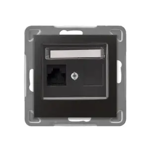 Розетка Ospel GPK-1Y/K/m/50 антрацит, IP20, 71×71×34 мм