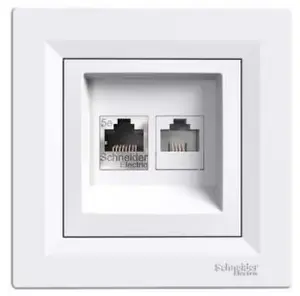 Телефоно-информационная розетка Schneider Electric RJ12 RJ45 белая EPH4900121