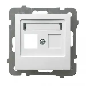 Socket outlet Ospel GPK-1G/p/00 — white, IP20, 71×71×33 mm