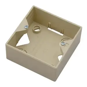 Socket outlet Ospel PNP-AG/01 — beige, IP20, 82×82×37 mm
